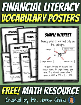 Preview of FREE! Financial Literacy Vocabulary Posters