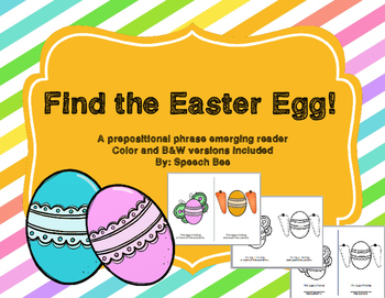 Preview of Easter FREE Prepositional Emergent Reader