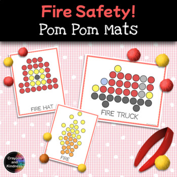 Preview of FREE Fire Safety -Community Helper- Pom Pom Tweezer Center - Fine Motor OT Mats