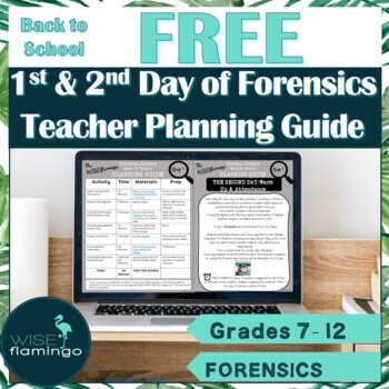 Preview of FREE First Day of School Forensics Teacher Planning Guide BACK TO SCHOOL