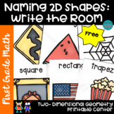 FREE First Grade Math Center | 2D Geometry | Naming Shapes