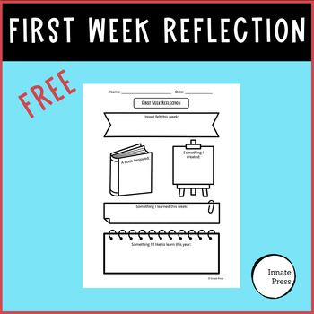 Preview of FREE First Week of School Reflection Sheet for Second Third and Fourth Grade