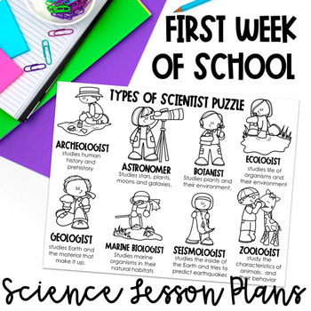 Preview of FREE First Week of School Science Lesson Plans