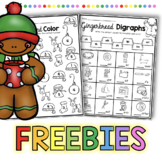 FREE First grade worksheets December Christmas Gingerbread