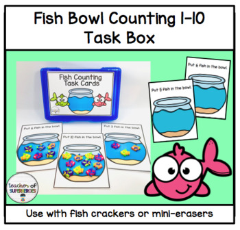 Preview of FREE Fish Bowl Mini Eraser Counting Task Cards (10 task cards, numbers 1-10)
