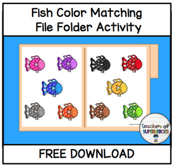 Preview of FREE Fish Color Matching File Folder Game