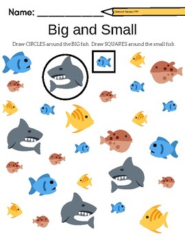 FREE Fish Worksheet Pack for PreK or Kindergarten (10 pages) | TpT