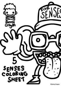 Preview of FREE Five (5) Senses Coloring Sheet