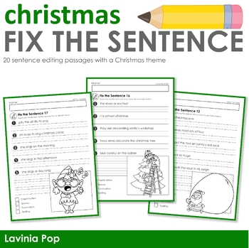 Preview of FREE Fix the Sentence: Christmas