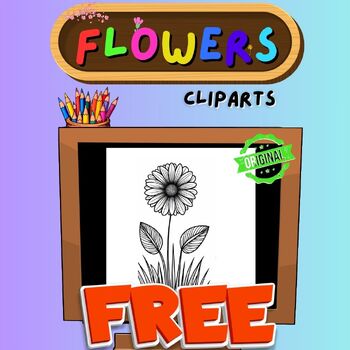 Preview of FREE Flower Clip art Spring - Clipart Kid preschool Clipart Commercial Use