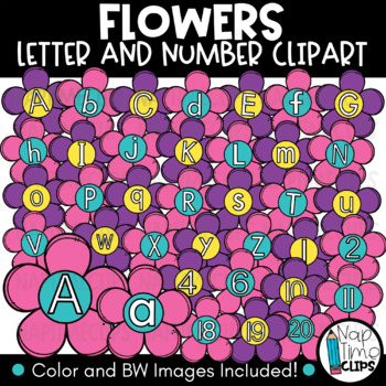 Preview of FREE Flower Letter Number Clipart {Alphabet Clipart} Moveable Clipart