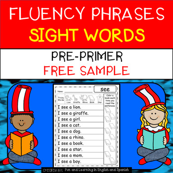 Preview of FREE-Fluency Phrases - PrePrimer Words - Distance Learning