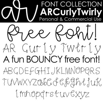 Preview of FREE Font // ARCurlyTwirly FOR COMMERCIAL USE AND PERSONAL USE