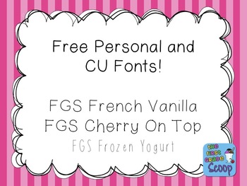 Preview of FREE Fonts for Personal and Commercial Use (CU) - The First Grade Scoop