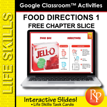 Preview of FREE  Food Directions 1 -Kitchen Cooking Life Skills | Packaged Food GOOGLE