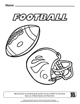 FREE Football Coloring Page by ReadingIQ | Teachers Pay Teachers