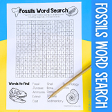 FREE Fossils Vocabulary Word Search PDF with answers