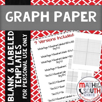Preview of FREE - Graph Paper / Coordinate Plane / Coordinate Grid Templates