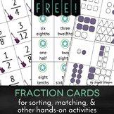 FREE Fraction Cards for sorting, matching, & other hands-o