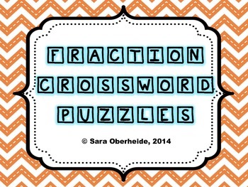 Preview of FREE - Fraction Crossword Puzzles - Adding and Subtracting