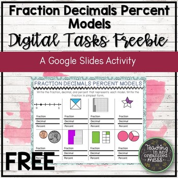 Preview of FREE Fraction Decimals Percent Models Google Slides | Distance Learning