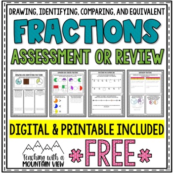 Preview of FREE Fractions Assessment Printables