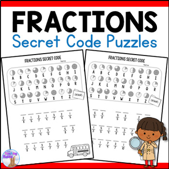Preview of FREE Fractions Secret Code Math Worksheets