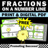 FREE Easter Spring Fractions on a Number Line Introduction