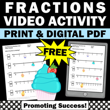 Preview of FREE Introduction to Fractions on a Number Line 3rd Grade Standards Worksheet
