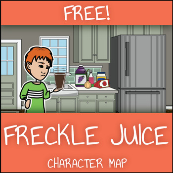 Preview of FREE Freckle Juice Character Map Worksheet