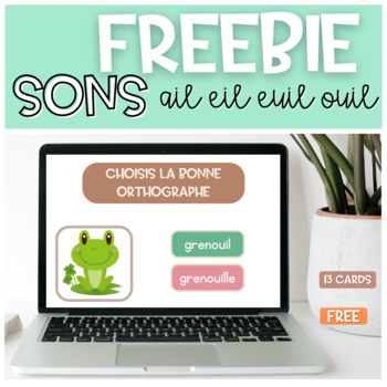 Preview of FREE French BOOM CARDS Sons ail eil euil ouil | French Phonics activities