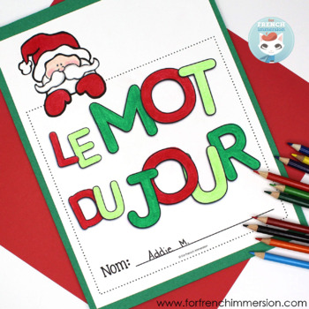 Preview of FREE French Christmas Worksheets | LE MOT DU JOUR | Noël français GRATUIT
