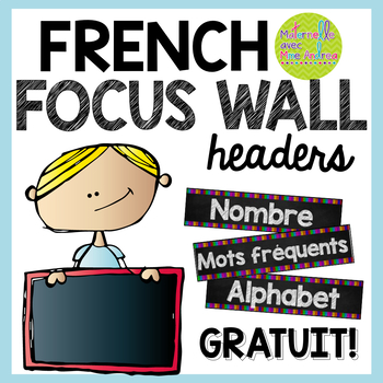 FREE French Daily Focus Wall labels - Chalkboard