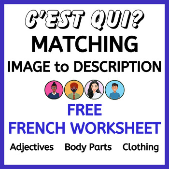 FREE French Matching Worksheet - Describing Appearance | Adjectives ...