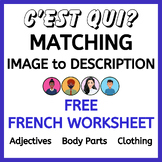 FREE French Matching Worksheet - Describing Appearance | A