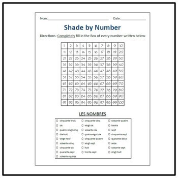 free french number worksheet by language party house tpt