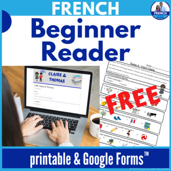 Preview of FREE French Reading Comprehension Activity & Questions Beginner Introductions