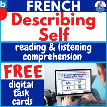 Preview of FREE French Reading & Listening Passages Digital Activity Describe Yourself