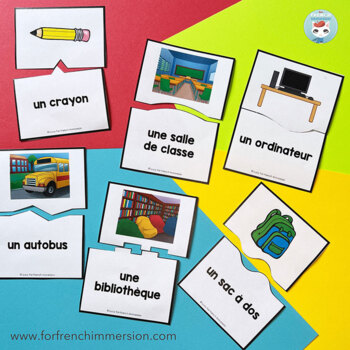 FREE French School Vocabulary Puzzles Printable & Easel by For French ...