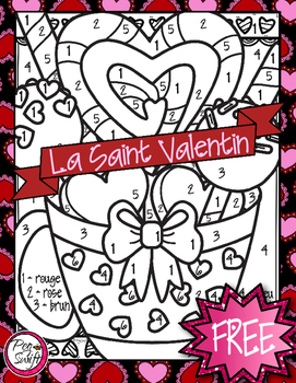 Preview of FREE ♥  French Valentine Colour By Number