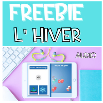 Preview of FREE French Winter Activities BOOM CARDS L' hiver | Mittens Hunt Game SET 1