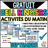 FREE French bell ringers - one week  -  Activités du matin