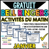 FREE French bell ringers - one week - Activités du matin -