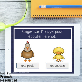 FREE French farm animals vocabulary BOOM CARDS LES ANIMAUX | TPT