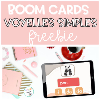 Preview of FREE French phonics Sons voyelles simples BOOM CARDS Blending sounds