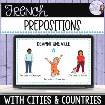 Preview of FREE French prepositions with countries and cities AVEC LES VILLES ET LES PAYS
