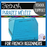 FREE French school supplies sentence scrambles PHRASES MÊLÉES