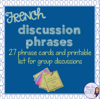 Preview of FREE French speaking discussion prompts and sentence starters