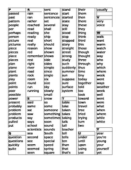 FREE!!!!!! Frequently Used Words in The English Language Excel File by ...