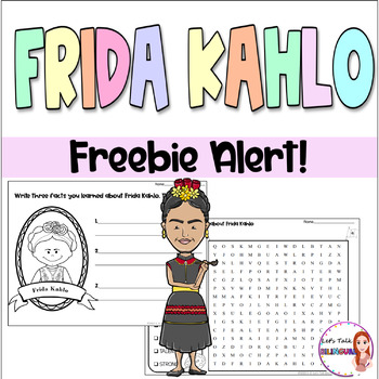 Preview of FREE Frida Kahlo Activities - Hispanic Heritage Month - Word Search